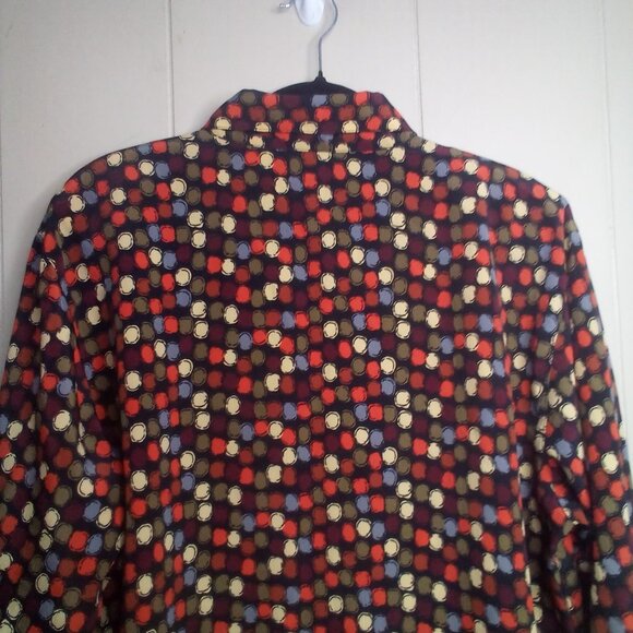 Selene Sport Blouse XL Button Up Long Sleeve Circles Colorful - Picture 2 of 14
